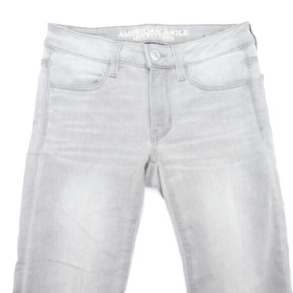 American Eagle Outfitters Jeans Womens 2 Heather Gray Super Stretch Straight Leg - Picture 2 of 9